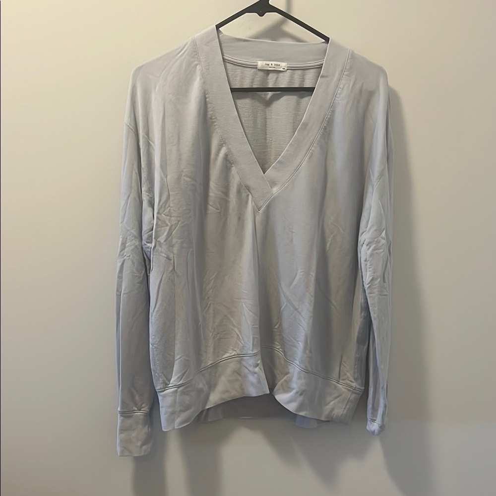 Rag & Bone Light Gray V-Neck Shirt